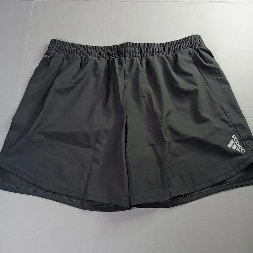Adidas AeroReady Shorts Men's‎ 2XL Gray Zip Pockets Running